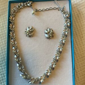 Vintage Silver with Pearls Jewelry Set